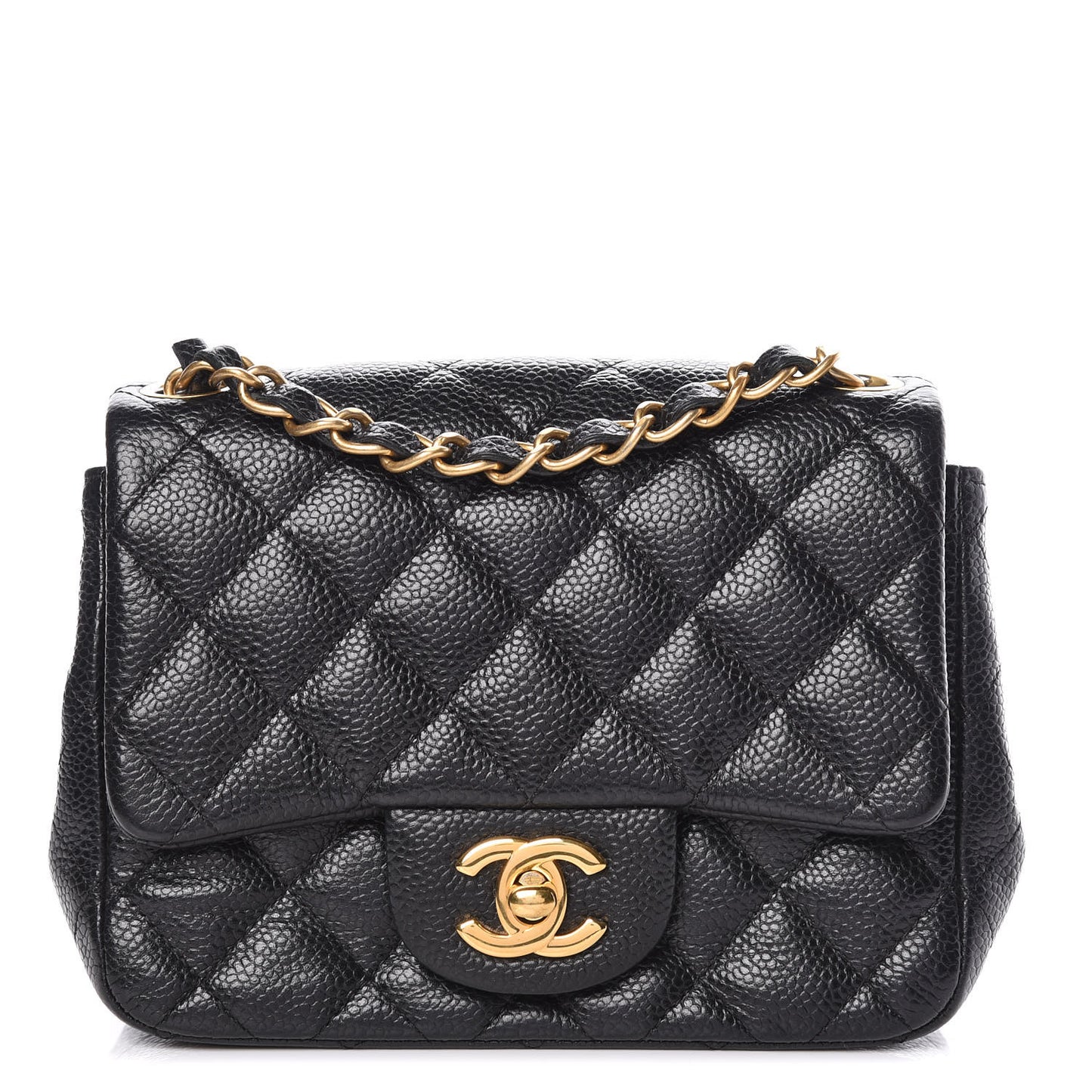 Caviar Quilted Mini Square Flap Black