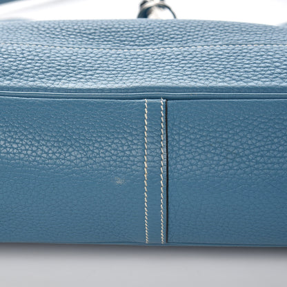 Hermes Taurillon Clemence Trim II 35 Shoulder Bag Blue Jean 8 of 15