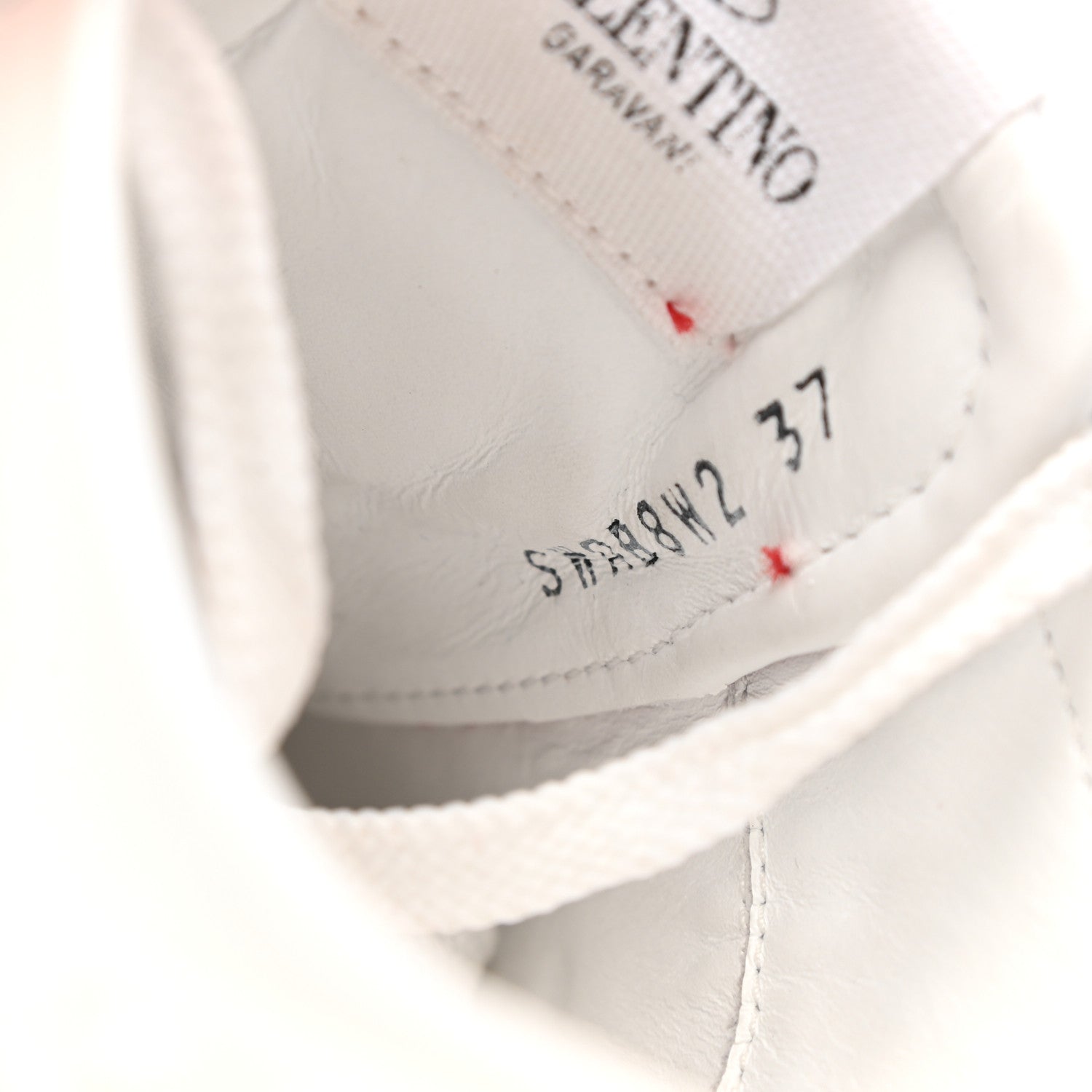 Valentino Garavani Calfskin Untitled Rockstud Slide Sneakers 37 White Red 8 of 8