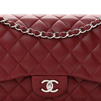 Chanel Caviar Quilted Jumbo Double Flap Burgundy 8 of 13