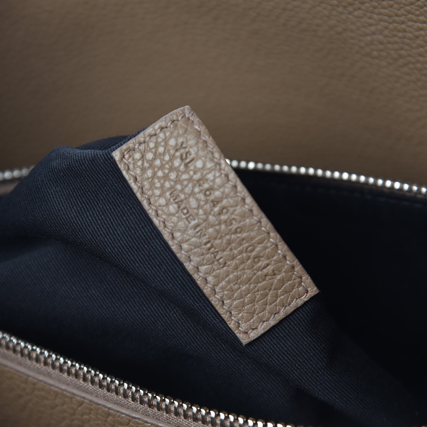 Saint Laurent Grained Calfskin Medium Souple Sac De Jour Taupe 9 of 15