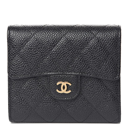 Chanel Caviar Quilted Compact Flap Wallet Black 1 of 9