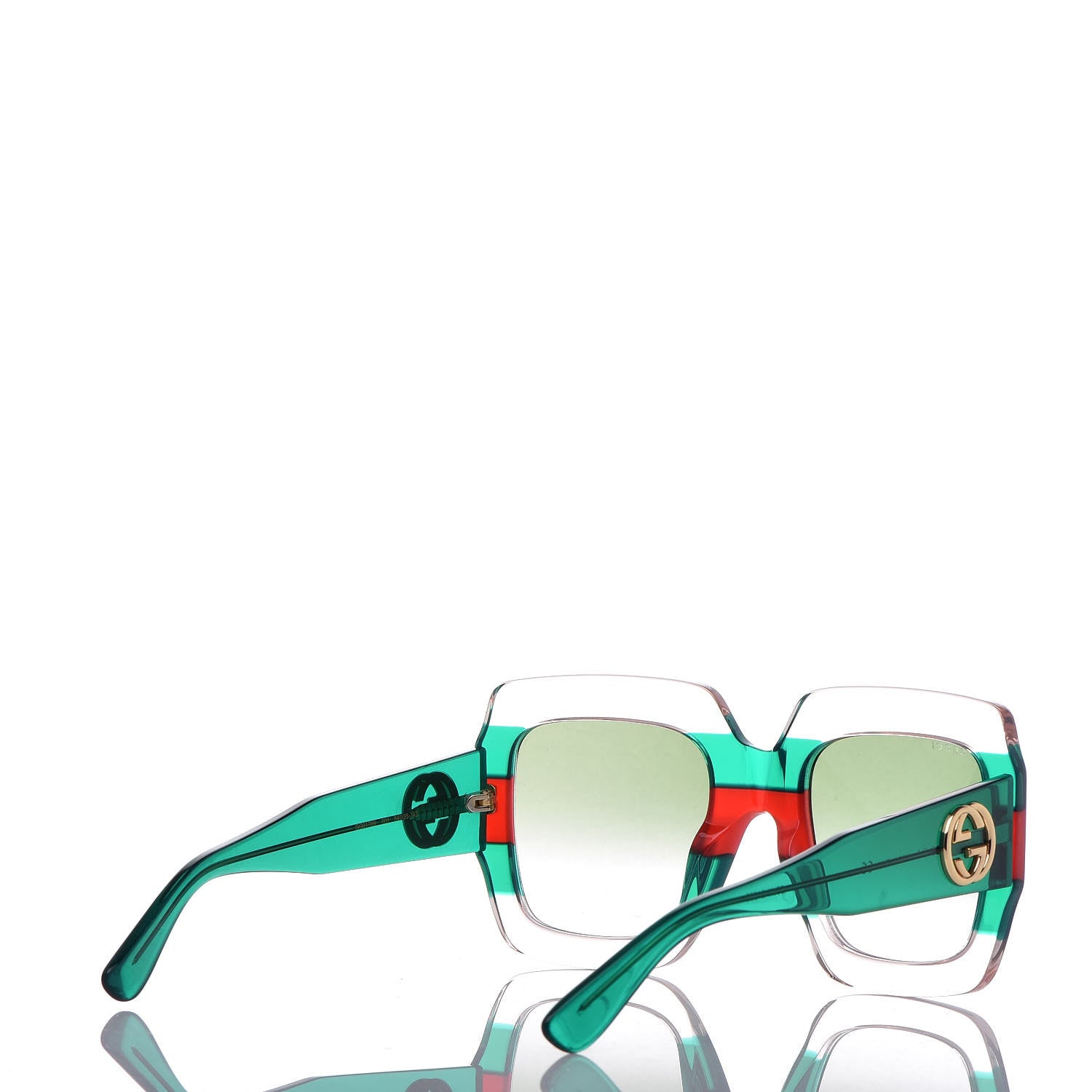 Gucci Square Web Frame GG0178S Sunglasses Green Red 4 of 7