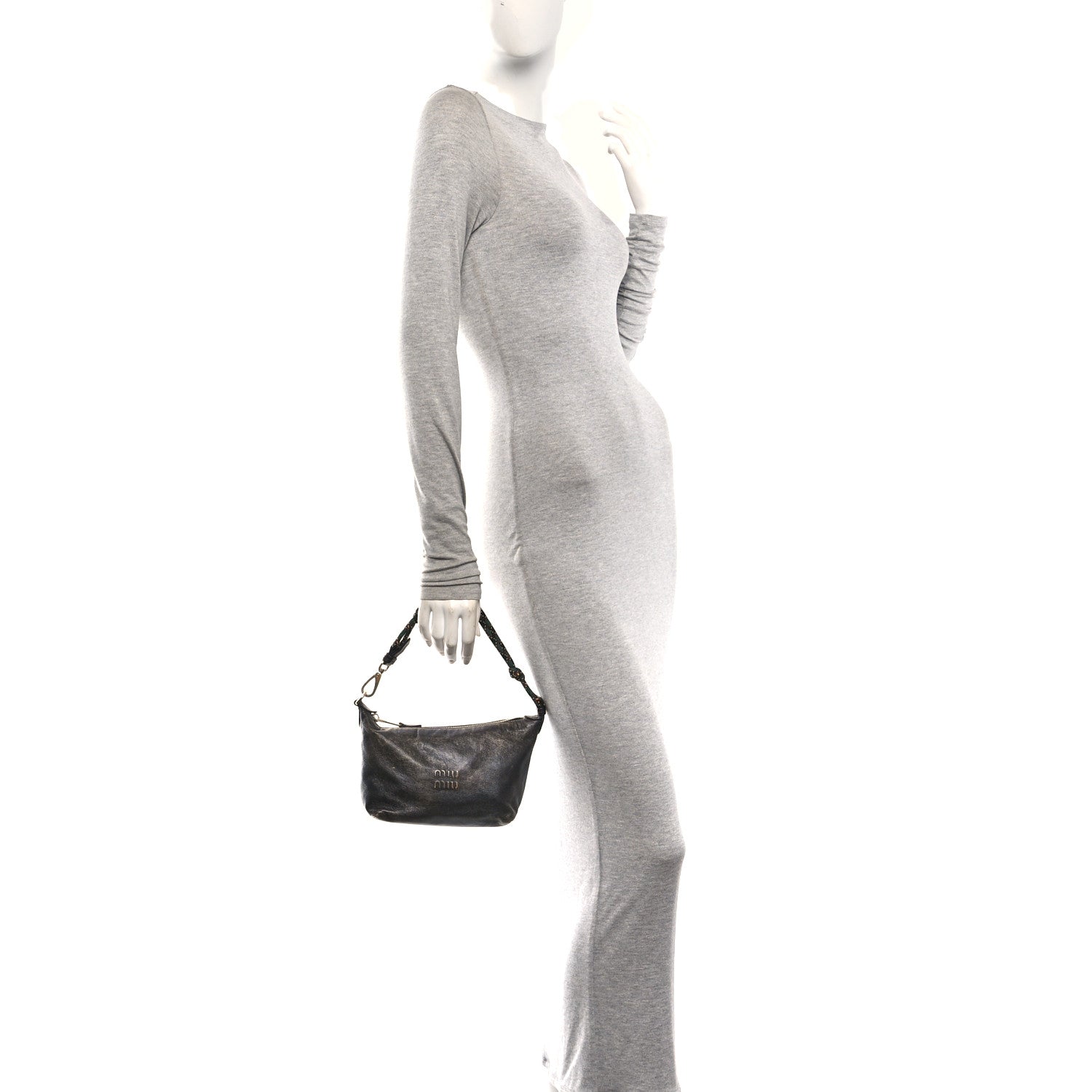 Miu Miu Nappa Old Pouch Bag Caffe Verde 2 of 9