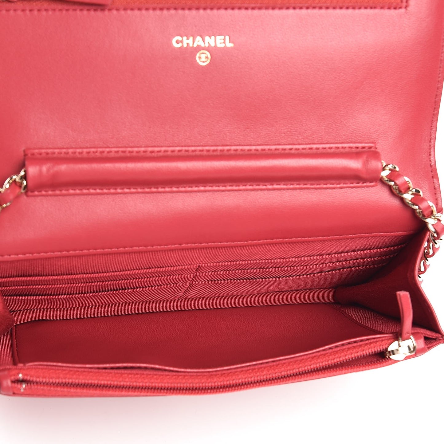 Lambskin Quilted Wallet On Chain WOC Pink