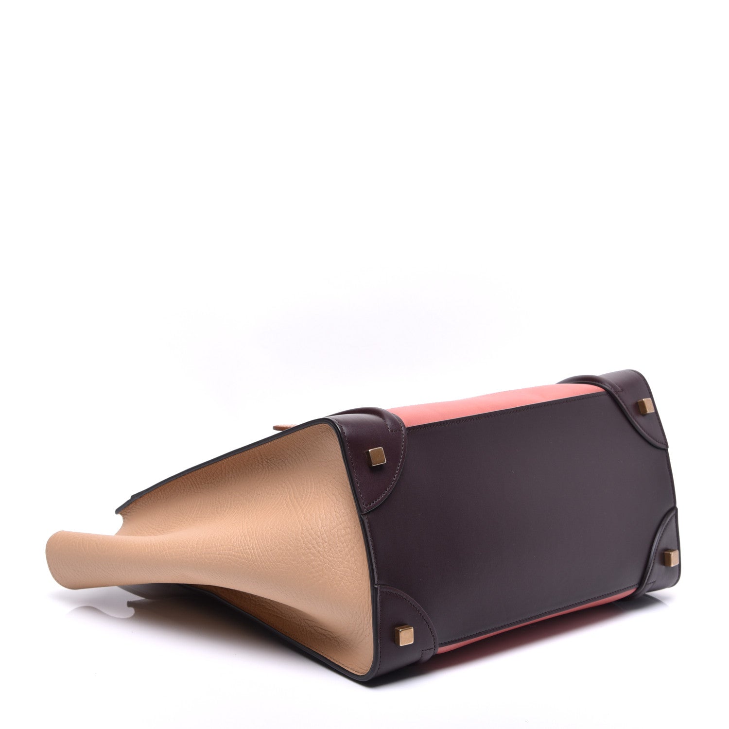 Celine Elephant Calfskin Mini Tri-Color Luggage Terracotta 4 of 9