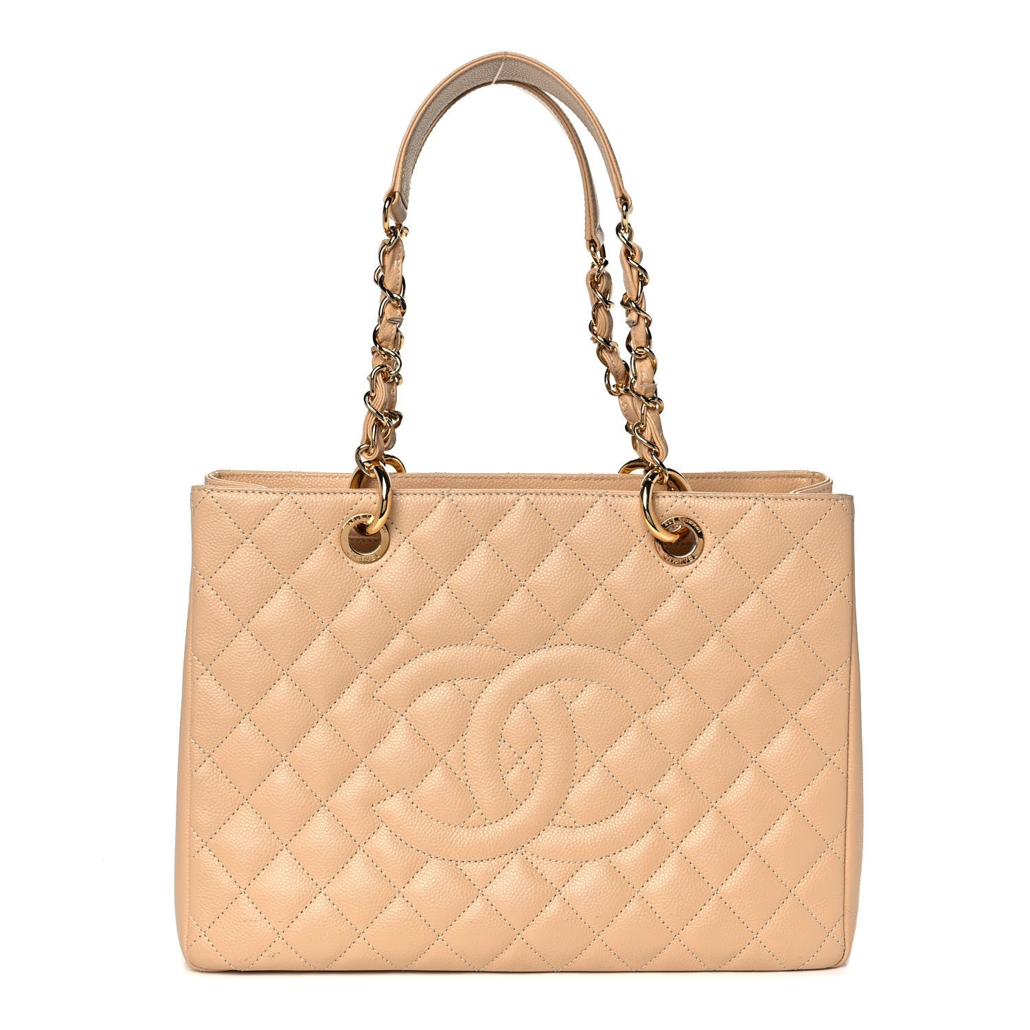 Chanel Caviar Quilted Grand Shopping Tote GST Beige 1 of 11