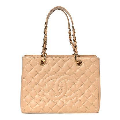 Chanel Caviar Quilted Grand Shopping Tote GST Beige 1 of 11