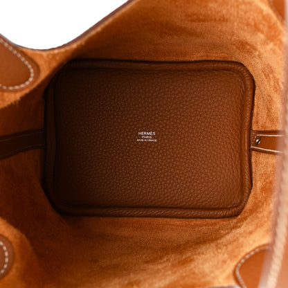 Hermes Taurillon Clemence Picotin Lock 18 PM Gold 5 of 11