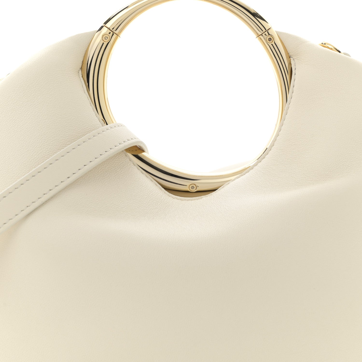 Jacquemus Lambskin Le Calino Ring Top Handle Bag Light Ivory 8 of 10