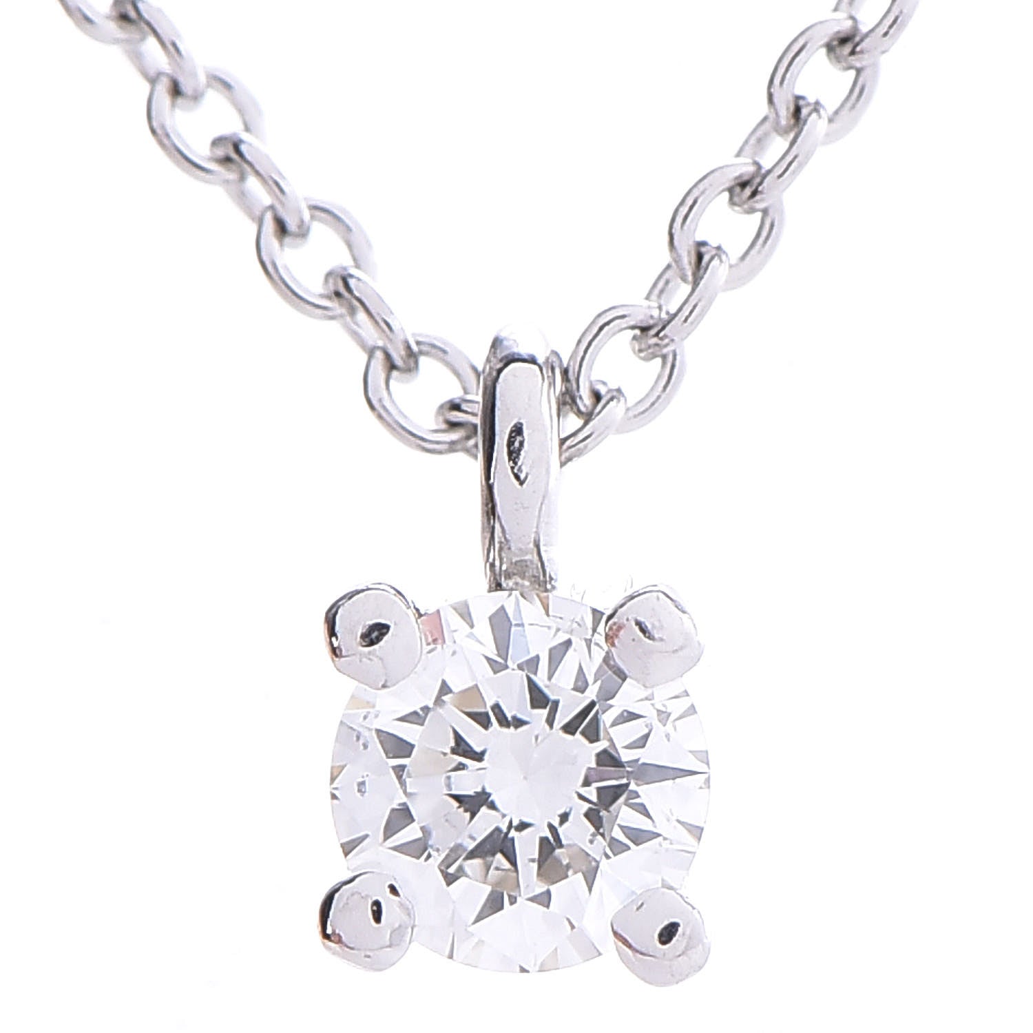 Tiffany Platinum Diamond .18ct Solitaire Pendant Necklace 4 of 6