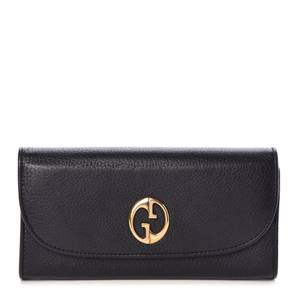 Gucci Calfskin 1973 Continental Clutch Wallet Black 1 of 6
