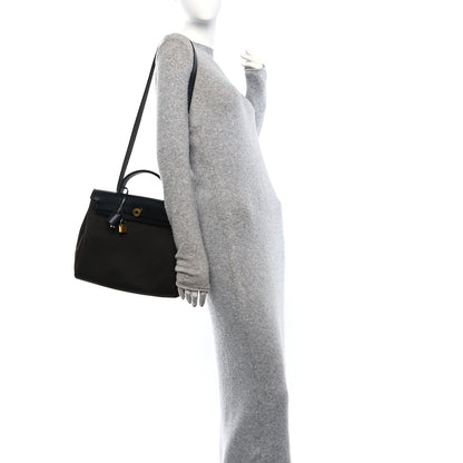 Hermes Military Toile Vache Hunter Herbag Zip Retourne 31 PM Black Ebene 2 of 11