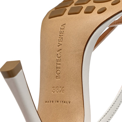 Bottega Veneta Lambskin Stretch Multi Strap 90mm Sandals 38.5 Optic White 7 of 8