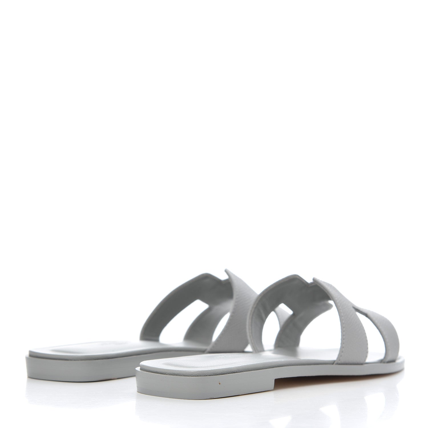 Hermes Epsom Oran Sandals 37 Bleu Glacier 4 of 14