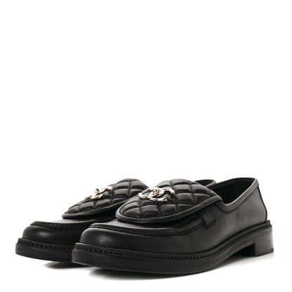 Chanel Lambskin Quilted CC Turnlock Loafers 40 Black 3 of 9