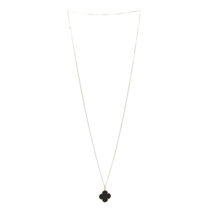 Van Cleef & Arpels 18K Yellow Gold Black Onyx Magic Alhambra Pendant Necklace 2 of 7