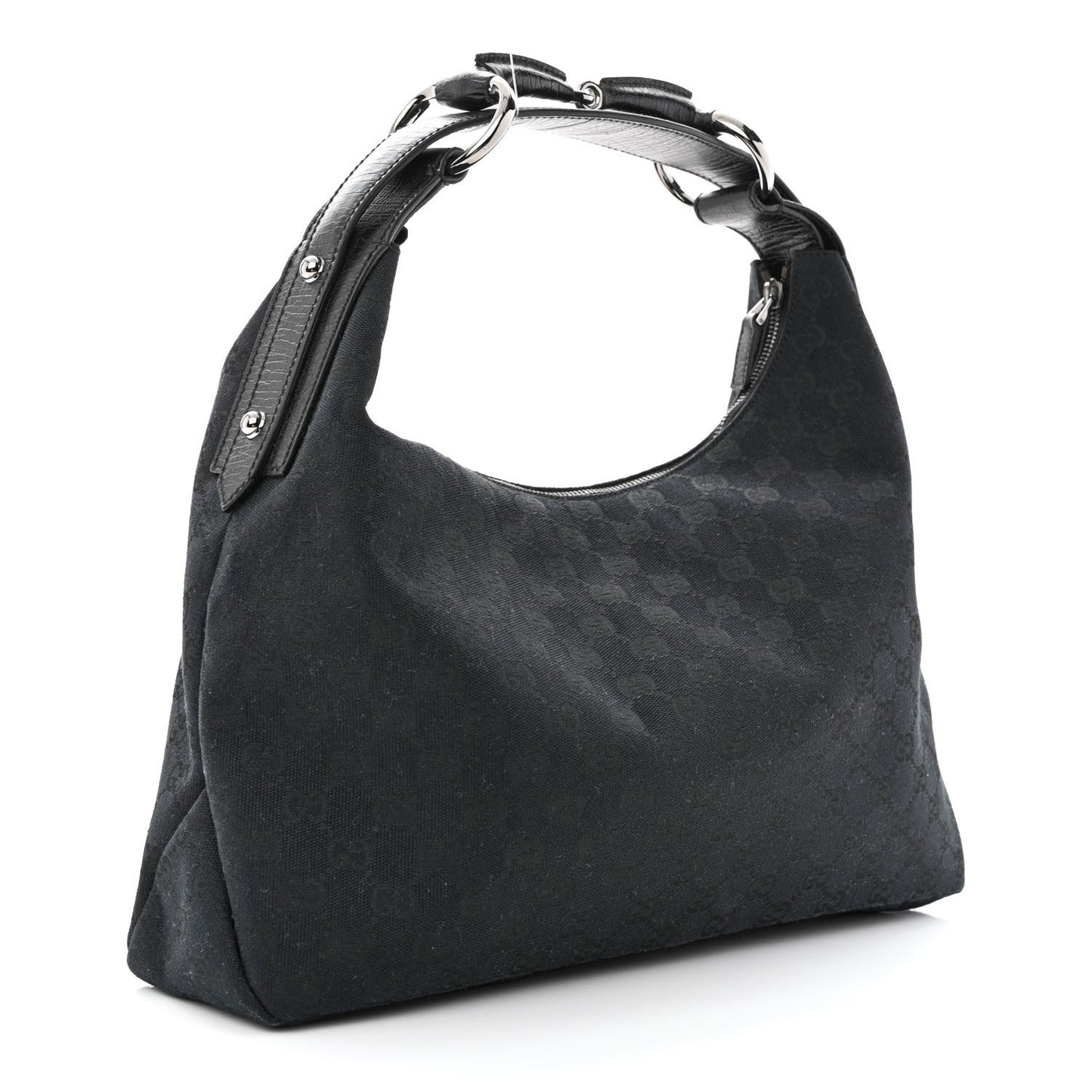Monogram Medium Horsebit Chain Hobo Black