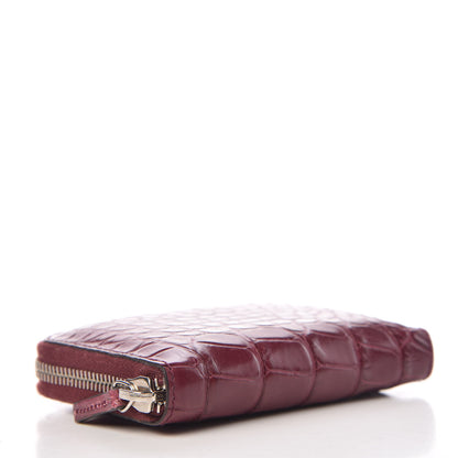 Gucci Crocodile Zip Around Card Case Cherry Gloss 4 of 8