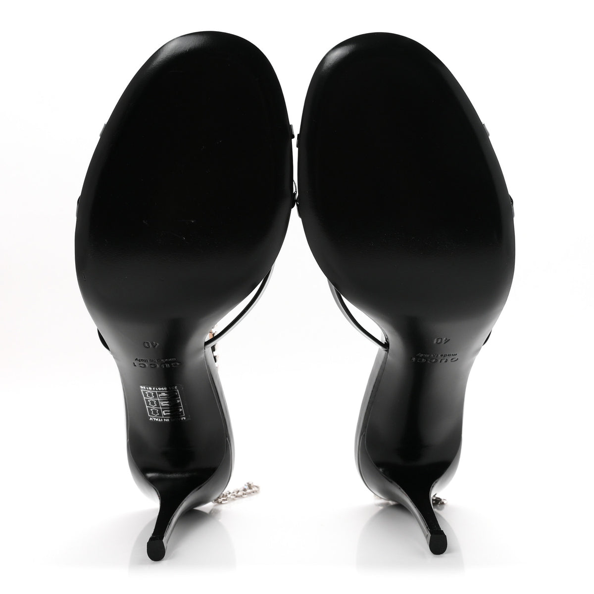 Gucci Vernice Crystal Sandals 40 Black 6 of 9