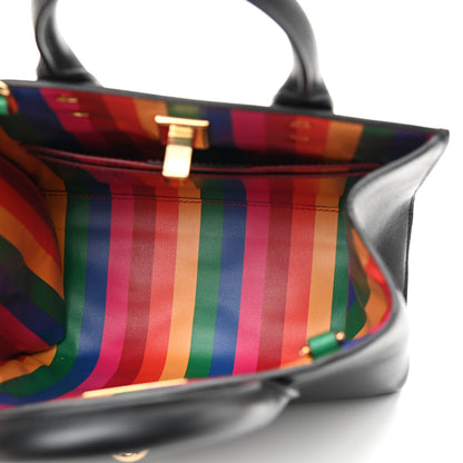 Salvatore Ferragamo Calfskin Rainbow Studio Box Bag Black 4 of 8