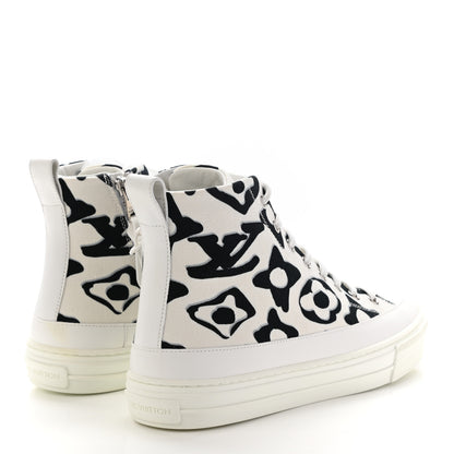 Louis Vuitton X UF Calfskin Tufted Monogram Stellar Sneaker Boots 37 White Black 4 of 9