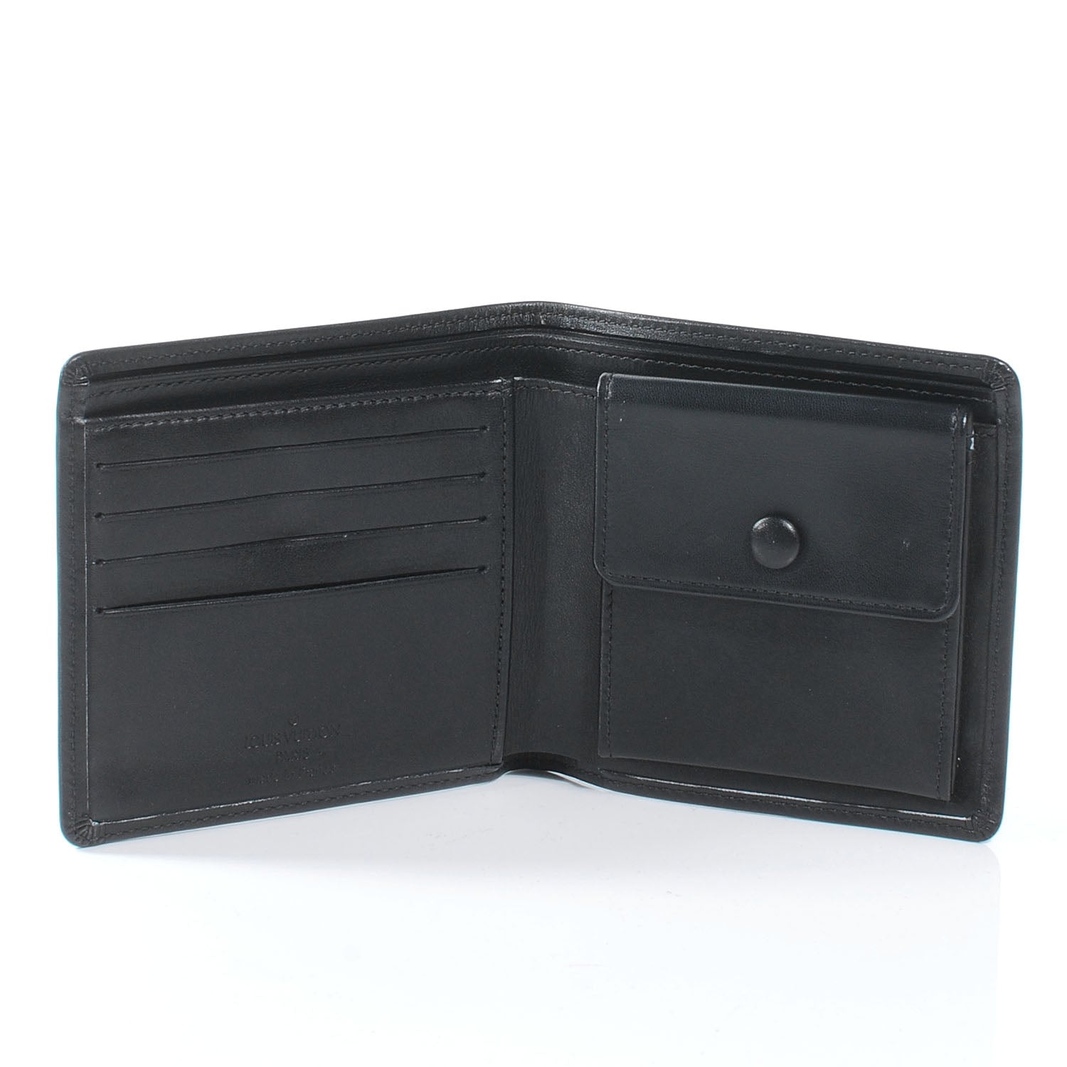 Louis Vuitton Nappa Marco Chicago Perforated Mens Wallet Black 4 of 7