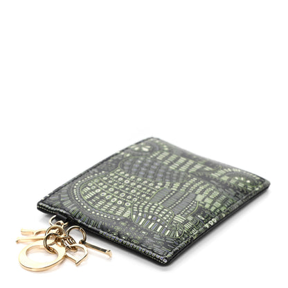 Christian Dior Calfskin Animals Card Holder Green 3 of 5
