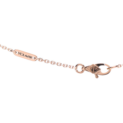 Van Cleef & Arpels 18K Rose Gold Carnelian Sweet Alhambra Pendant Necklace 4 of 5