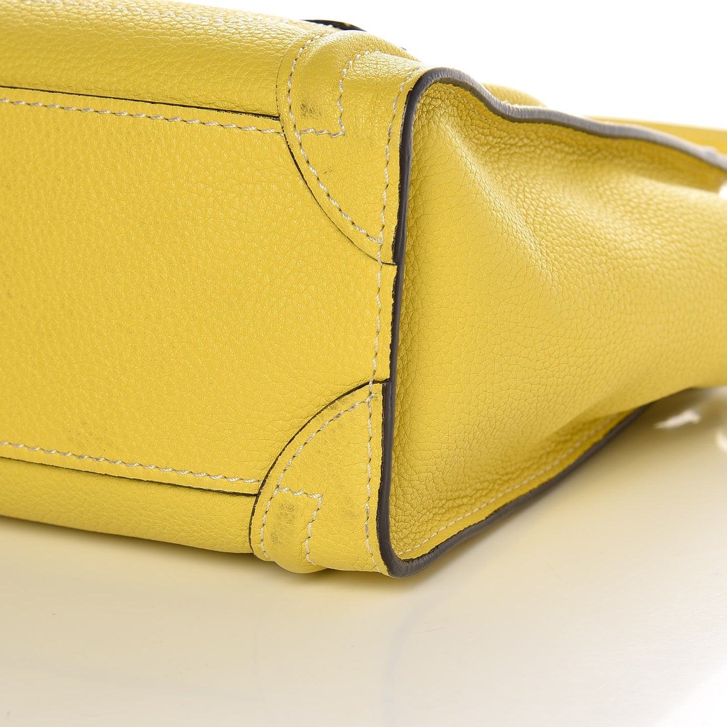 Drummed Calfskin Nano Luggage Citron