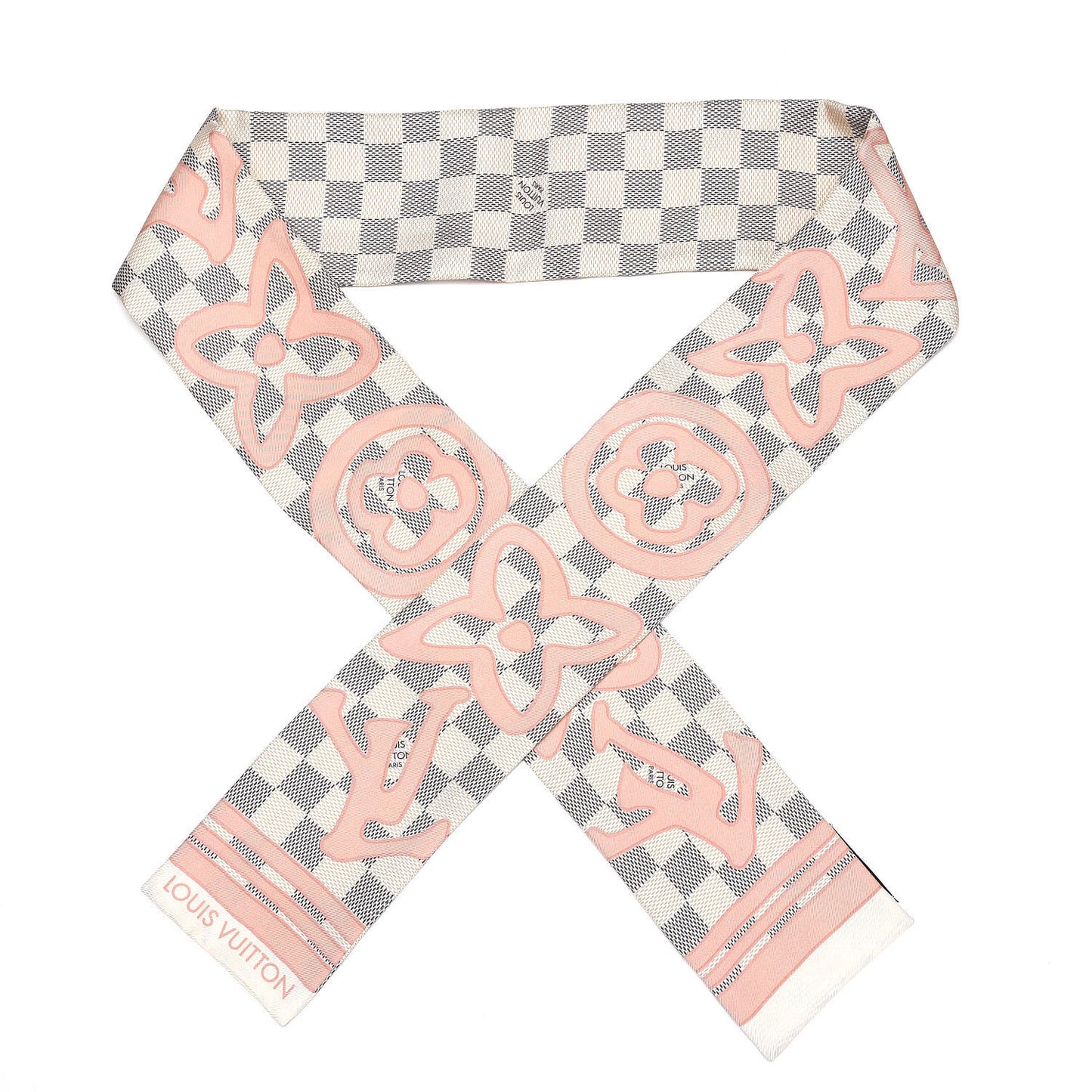 Silk Damier Azur Tahitienne Bandeau Rose Ballerine