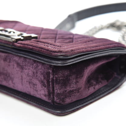 Chanel Velvet Quilted Small Boy Flap Purple 9 of 13