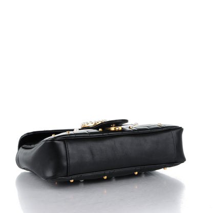 Gucci Calfskin Matelasse Studded Medium Pearly GG Marmont Shoulder Bag Black 4 of 7