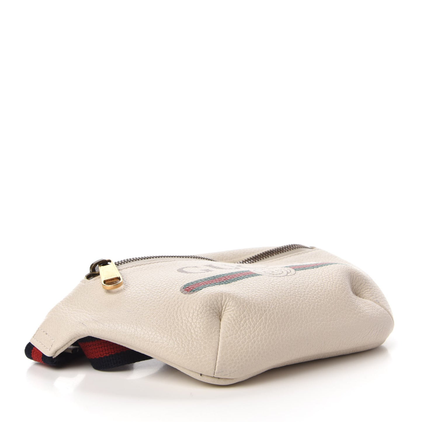 Grained Calfskin Small Logo Belt Bag White