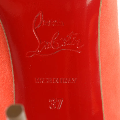 Christian Louboutin Suede Pigalle Follies 100 Pumps 37 Papaye 6 of 7
