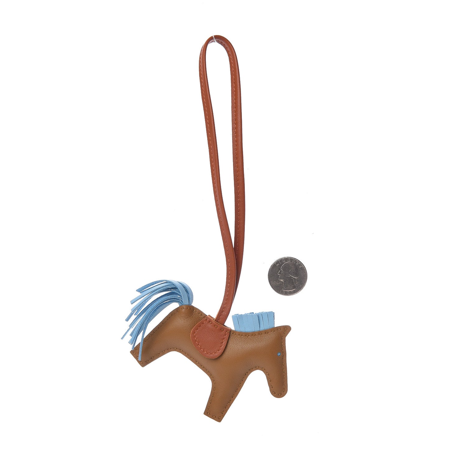 Milo Lambskin Grigri Rodeo Horse Bag Charm PM Kraft Celeste Pain D'Epice