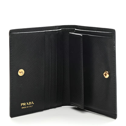 Prada Saffiano Lipstick Print Bi-Fold Wallet Black 5 of 8