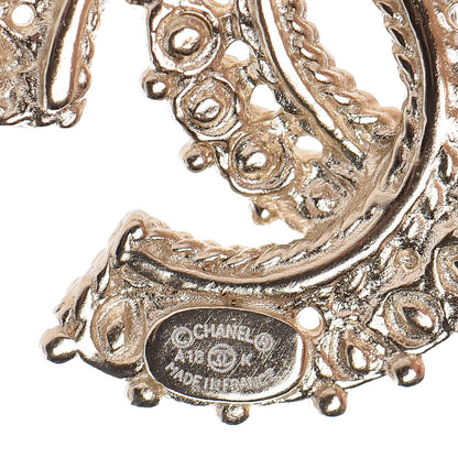 Chanel Pearl CC Earrings Blue Gold 4 of 5