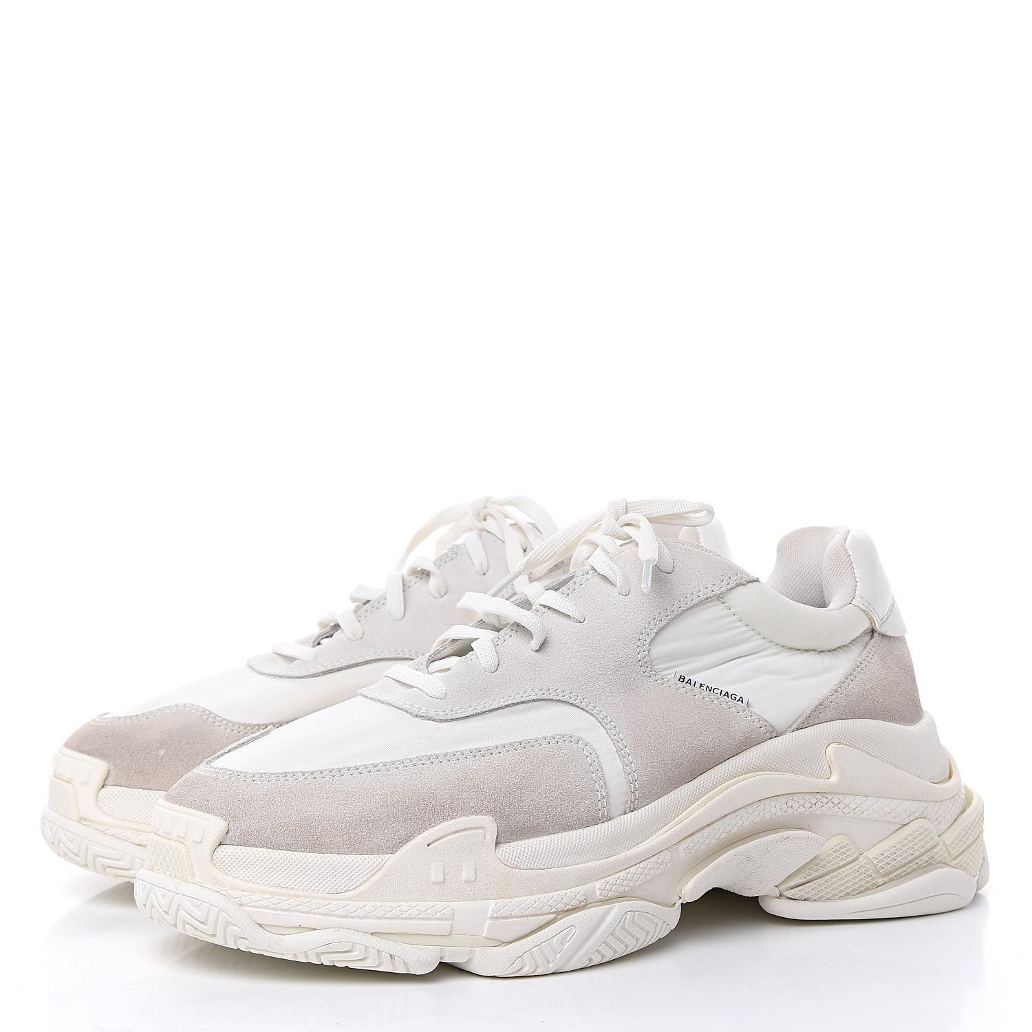 Balenciaga Nylon Suede Mens Triple S 2.0 Sneakers 44 White 3 of 8
