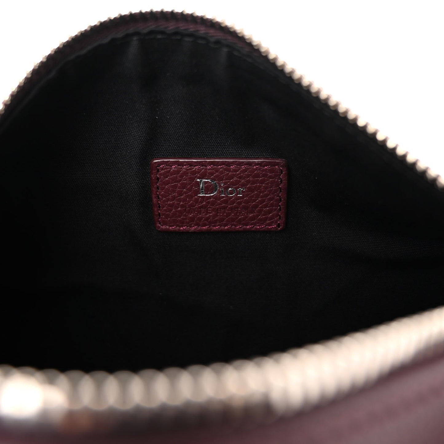 HOMME Grained Calfskin Mens Roller Pouch Burgundy
