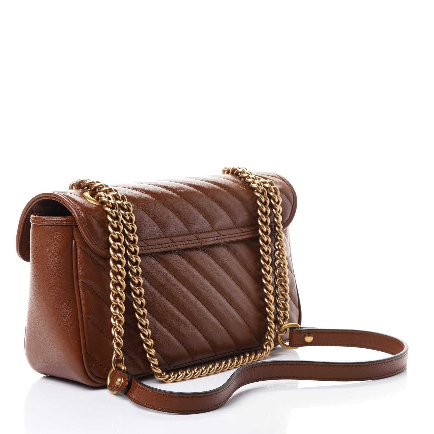 Gucci Azalea Calfskin Matelasse Diagonal Small GG Marmont Shoulder Bag Cuir 2 of 4