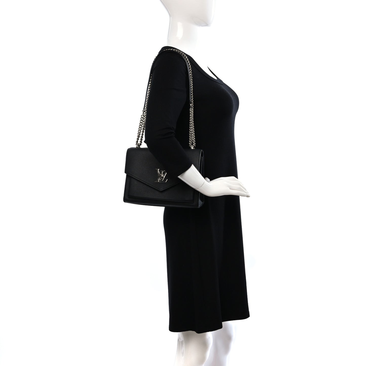 Soft Calfskin Mylockme Chain Bag BB Black