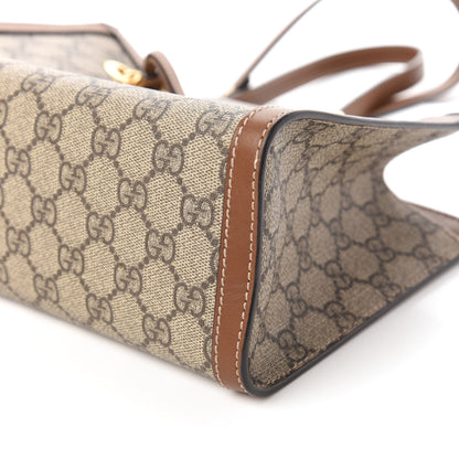 Gucci GG Supreme Monogram Calfskin Small Padlock Tote Beige Ebony Tuscany 7 of 10