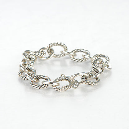 David Yurman Sterling Silver 12mm Large Oval Link Bracelet 3 of 5