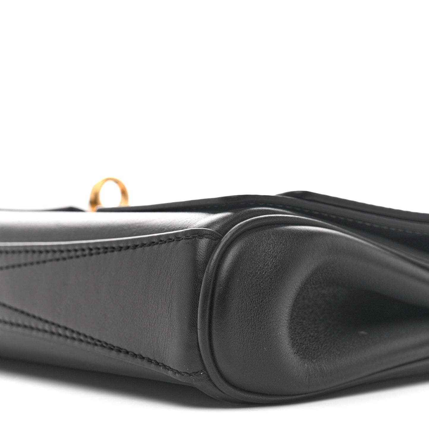Smooth Calfskin Small Bel Air Clutch On Strap Black