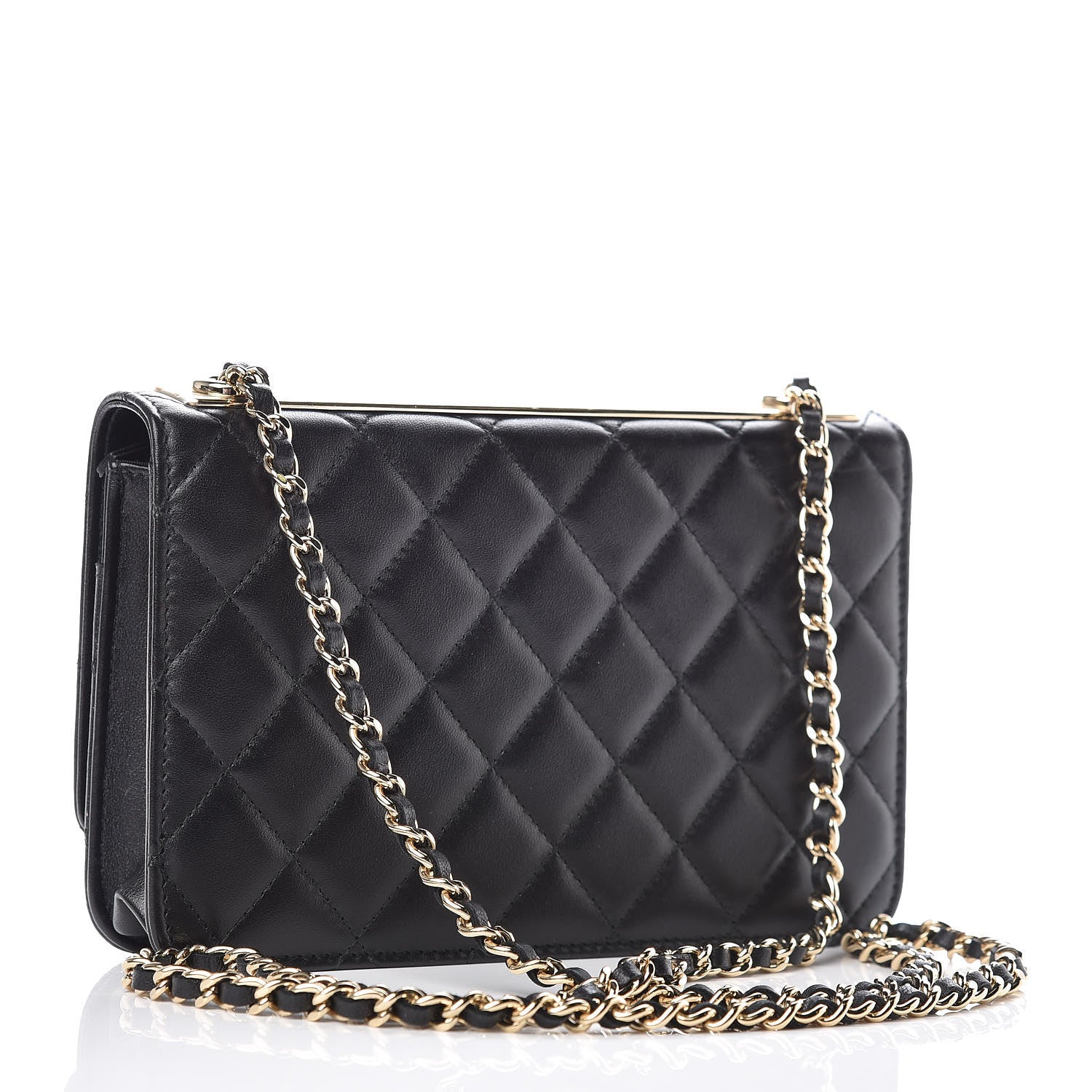 Chanel Lambskin Quilted Trendy CC Wallet On Chain WOC Black 3 of 12