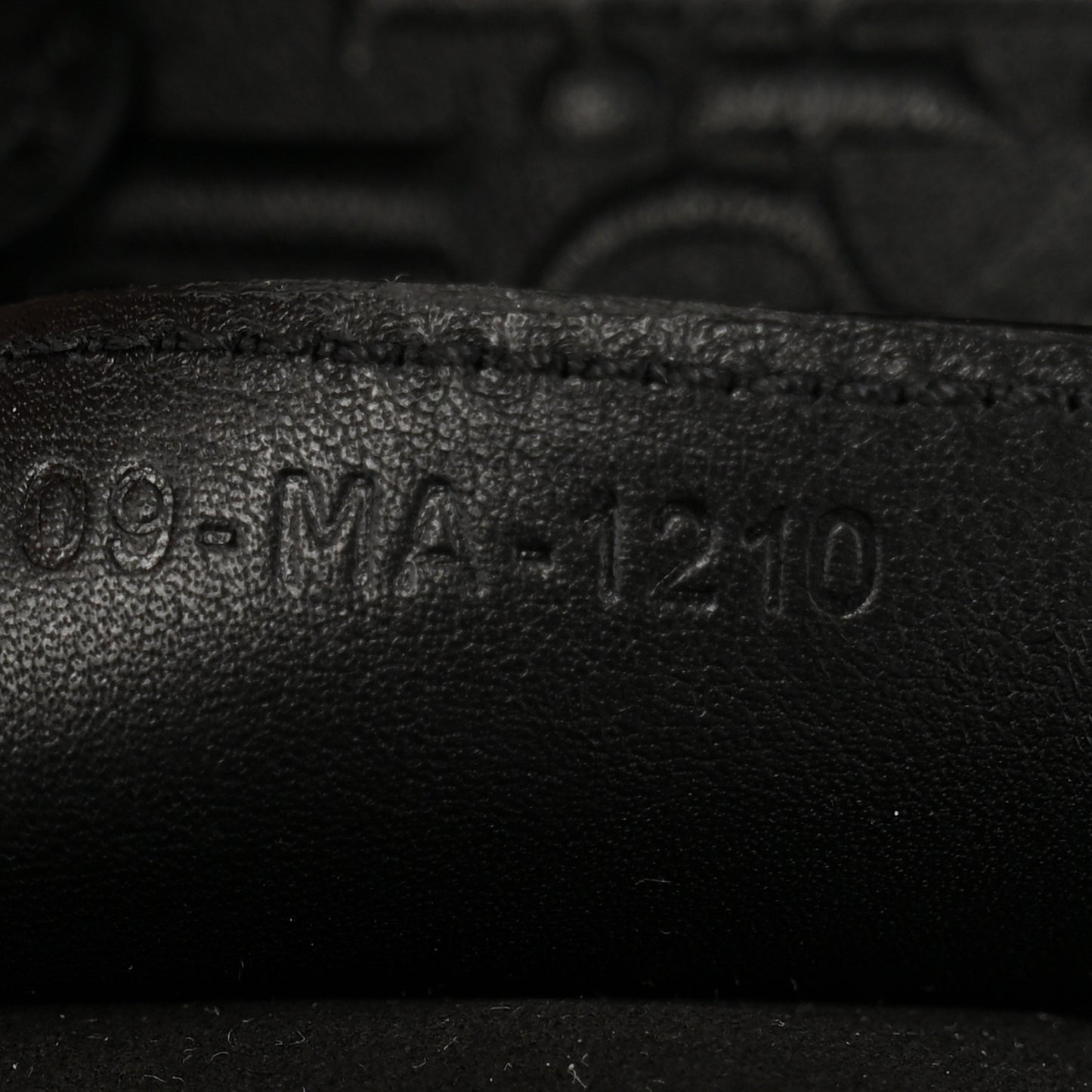 Calfskin Embossed Oblique Saddle Bag Black