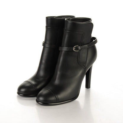 Chanel Calfskin Buckle Short Boots 36 Black 3 of 7
