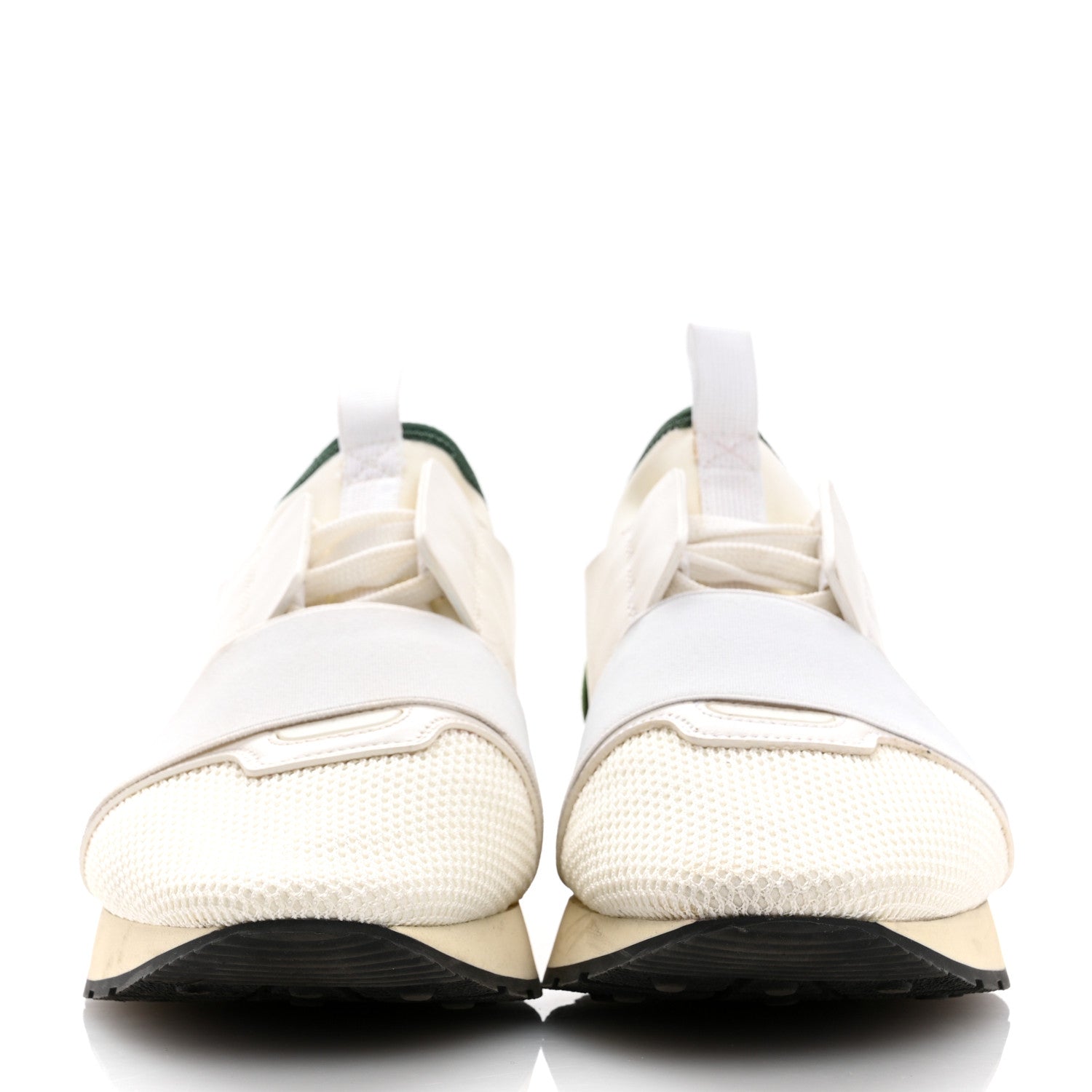 Balenciaga Mesh Calfskin Neoprene Womens Race Runner Sneakers 41 White 3 of 9