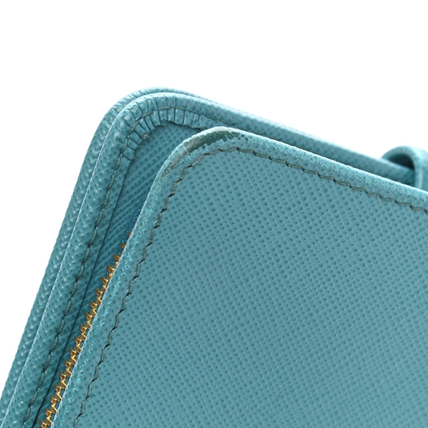 Prada Saffiano Metal Compact Wallet Turchese 9 of 10